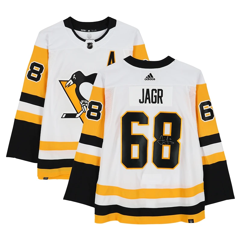 Jaromir Jagr Pittsburgh Penguins Autographed White adidas Jersey
