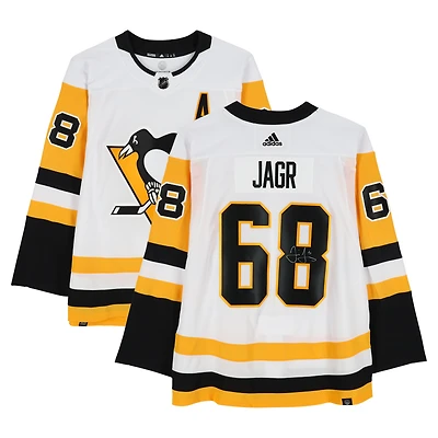 Jaromir Jagr Pittsburgh Penguins Autographed White adidas Jersey