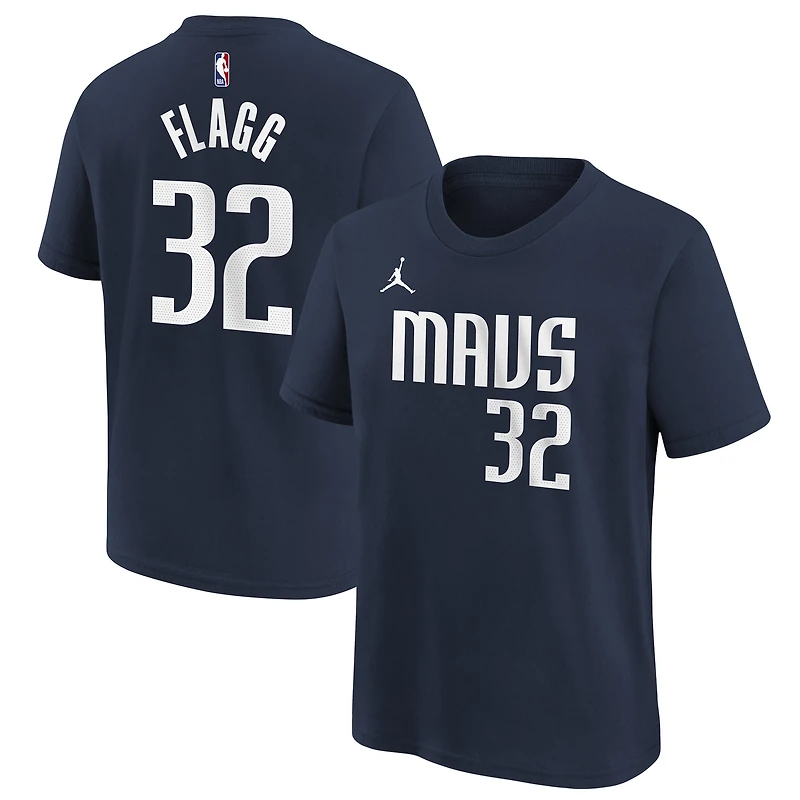 Youth Jordan Brand Cooper Flagg Navy Dallas Mavericks 2025 NBA Draft Statement Name & Number T-Shirt