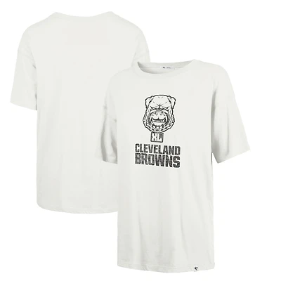 Women's '47 Cream Cleveland Browns Dawg Pound XL Premier Sadie Oversized T-Shirt