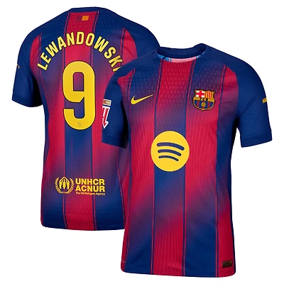Men's Nike Robert Lewandowski Navy Barcelona 2025/26 Home Authentic Player Jersey