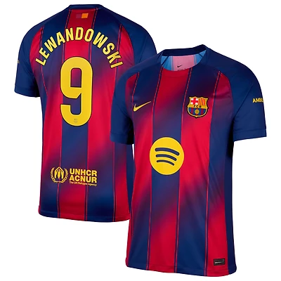 Men's Nike Robert Lewandowski Navy Barcelona 2025/26 Home Replica Jersey