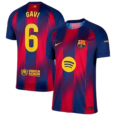 Men's Nike Gavi Navy Barcelona 2025/26 Home Replica Jersey