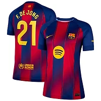 Women's Nike Frenkie de Jong Navy Barcelona 2025/26 Home Replica Jersey