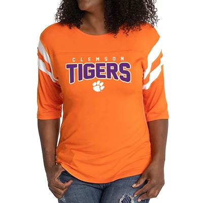 Women's  Orange Clemson Tigers Relaxed Abigail Half-Sleeve T-Shirt