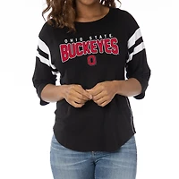 Women's  Black Ohio State Buckeyes Relaxed Abigail Half-Sleeve T-Shirt