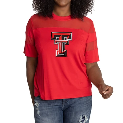 Women's Red Texas Tech Raiders Relaxed Avery Power Mesh Fashion Jersey