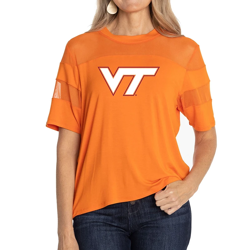Women's Orange Virginia Tech Hokies Relaxed Avery Power Mesh Fashion Jersey