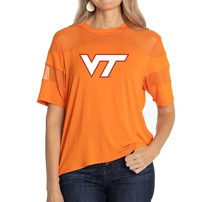 Women's Orange Virginia Tech Hokies Relaxed Avery Power Mesh Fashion Jersey
