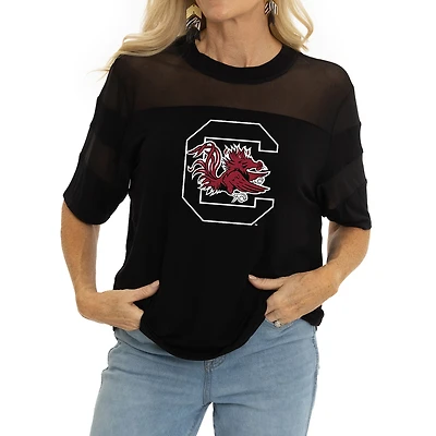 Women's Black South Carolina Gamecocks Relaxed Avery Power Mesh Fashion Jersey