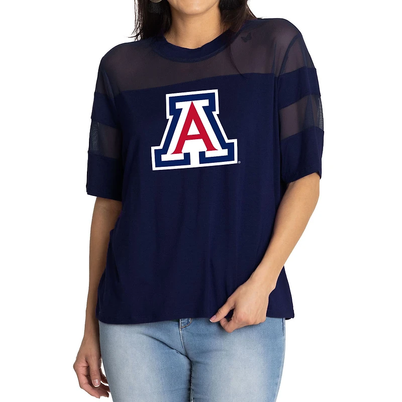 Women's Navy Arizona Wildcats Relaxed Avery Power Mesh Fashion Jersey