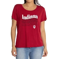 Women's Crimson Indiana Hoosiers Relaxed Scarlet Scoop Neck T-Shirt
