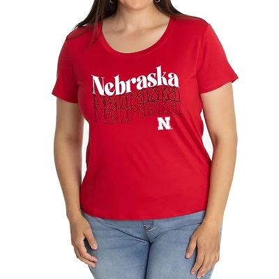 Women's Scarlet Nebraska Huskers Relaxed Scoop Neck T-Shirt