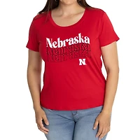Women's Scarlet Nebraska Huskers Relaxed Scoop Neck T-Shirt