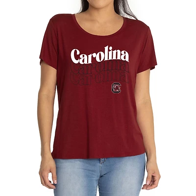Women's Garnet South Carolina Gamecocks Relaxed Scarlet Scoop Neck T-Shirt