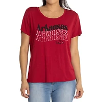 Women's Cardinal Arkansas Razorbacks Relaxed Scarlet Scoop Neck T-Shirt