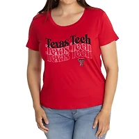 Women's Red Texas Tech Raiders Relaxed Scarlet Scoop Neck T-Shirt