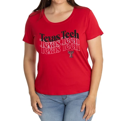 Women's Red Texas Tech Raiders Relaxed Scarlet Scoop Neck T-Shirt