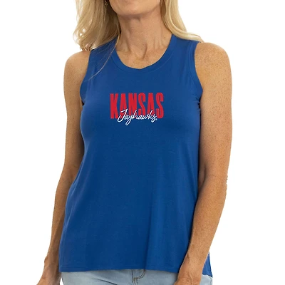 Women's Royal Kansas Jayhawks A-Line Hannah High Neck Tank Top
