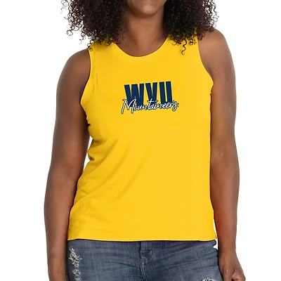 Women's Gold West Virginia Mountaineers A-Line Hannah High Neck Tank Top