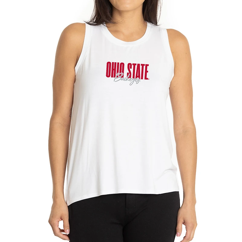 Women's White Ohio State Buckeyes A-Line Hannah High Neck Tank Top