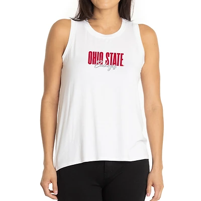 Women's White Ohio State Buckeyes A-Line Hannah High Neck Tank Top