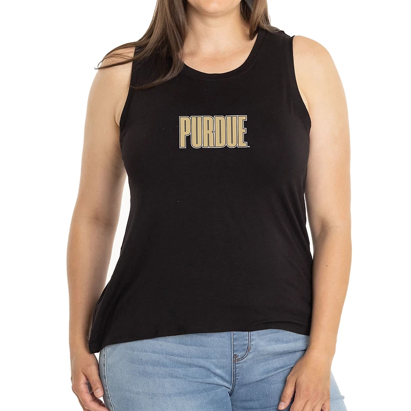 Women's Black Purdue Boilermakers A-Line Hannah High Neck Tank Top