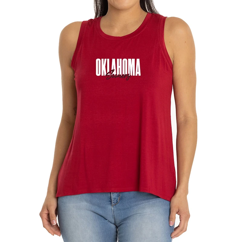 Women's Crimson Oklahoma Sooners A-Line Hannah High Neck Tank Top