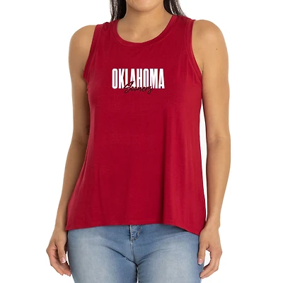 Women's Crimson Oklahoma Sooners A-Line Hannah High Neck Tank Top