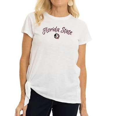Women's White Florida State Seminoles Sophie Side-Tie T-Shirt