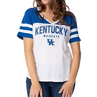 Women's White/Royal Kentucky Wildcats Silvey Color Block Jersey T-Shirt