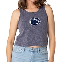 Women's Navy Penn State Nittany Lions Brie Sandwash Tri-Blend Cropped Tank Top