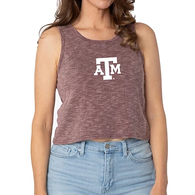 Women's Maroon Texas A&M Aggies Brie Sandwash Tri-Blend Cropped Tank Top