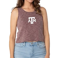 Women's Maroon Texas A&M Aggies Brie Sandwash Tri-Blend Cropped Tank Top