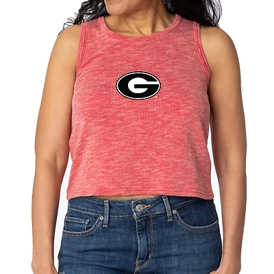 Women's Red Georgia Bulldogs Brie Sandwash Tri-Blend Cropped Tank Top