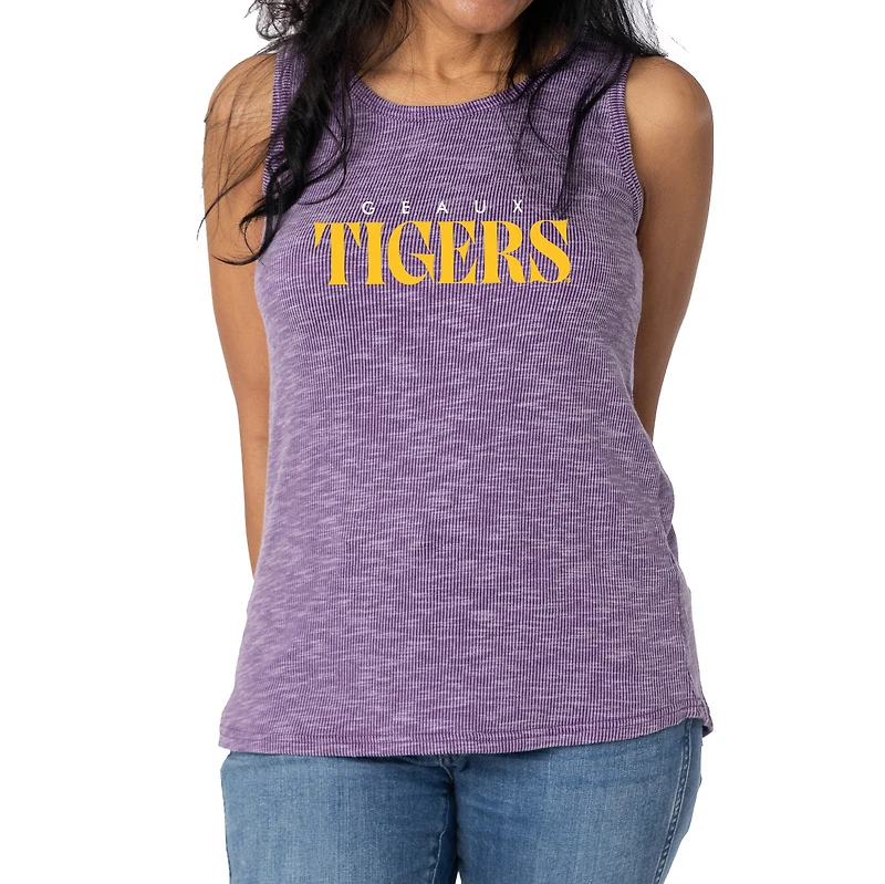 Women's Purple LSU Tigers Blake Sandwash Rib-Knit Tri-Blend Tank Top