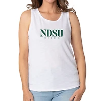 Women's White NDSU Bison Blake Sandwash Rib-Knit Tri-Blend Tank Top