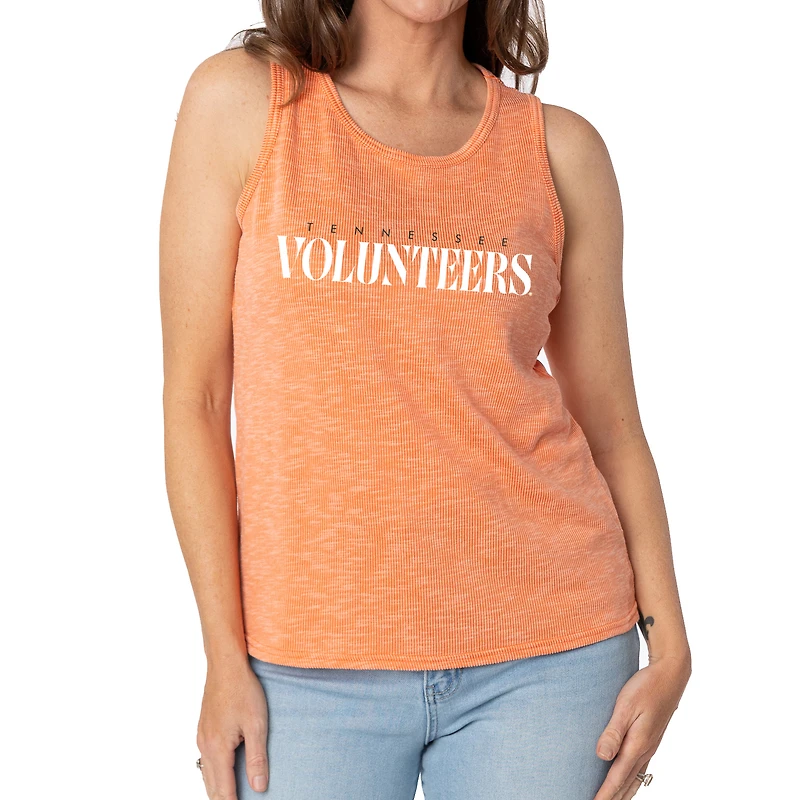 Women's Tennessee Orange Volunteers Blake Sandwash Rib-Knit Tri-Blend Tank Top