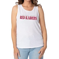 Women's White Texas Tech Red Raiders Blake Sandwash Rib-Knit Tri-Blend Tank Top