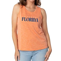 Women's Orange Florida Gators Blake Sandwash Rib-Knit Tri-Blend Tank Top
