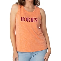 Women's Orange Virginia Tech Hokies Blake Sandwash Rib-Knit Tri-Blend Tank Top