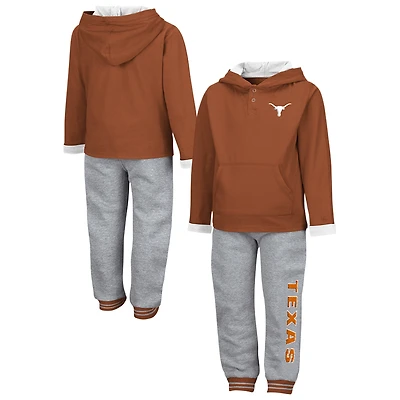 Toddler Colosseum  Texas Orange/Heather Gray Longhorns Poppies Hoodie and Sweatpants Set