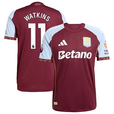Men's adidas Ollie Watkins Claret Aston Villa 2025/26 Home Authentic Jersey