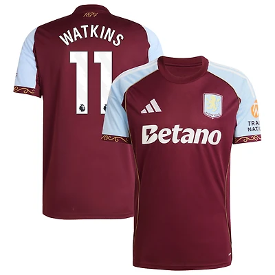 Men's adidas Ollie Watkins Claret Aston Villa 2025/26 Home Replica Jersey