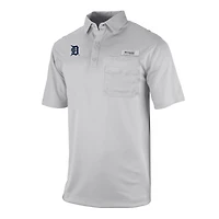 Men's Columbia Gray Detroit Tigers Flycaster Pocket Polo