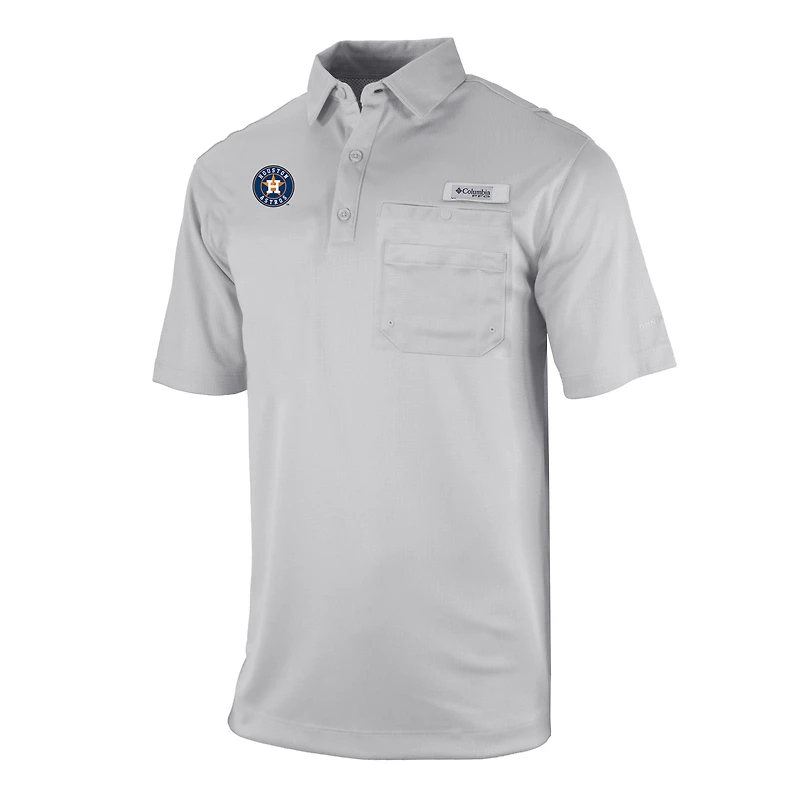 Men's Columbia Gray Houston Astros Flycaster Pocket Polo