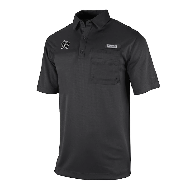 Men's Columbia Miami Marlins Flycaster Pocket Polo