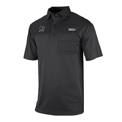 Men's Columbia Miami Marlins Flycaster Pocket Polo