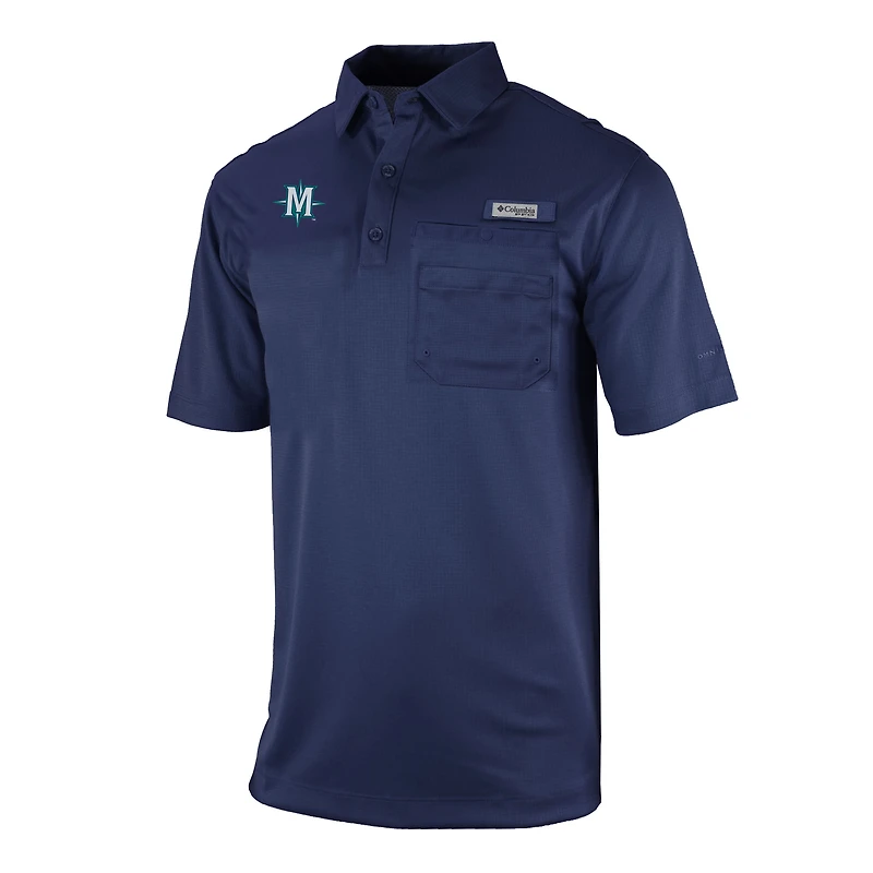 Men's Columbia Navy Seattle Mariners Flycaster Pocket Polo