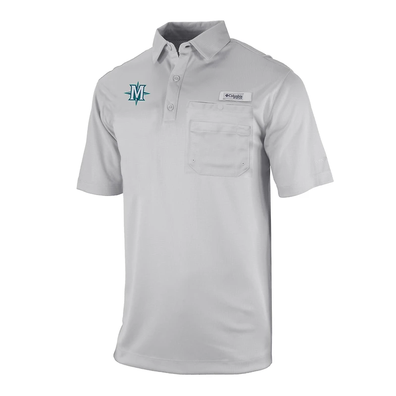 Men's Columbia Gray Seattle Mariners Flycaster Pocket Polo